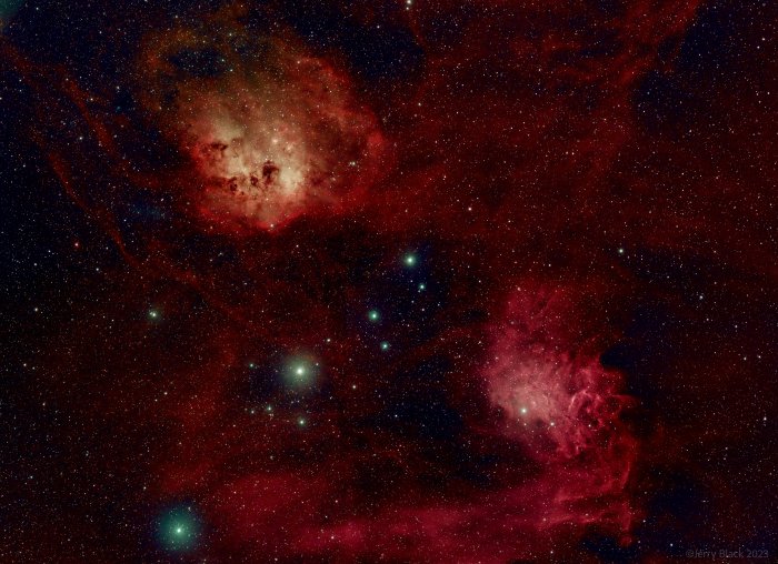 IC 405 Flaming Star + IC 410 Tadpole Nebulae Tweaked version 2